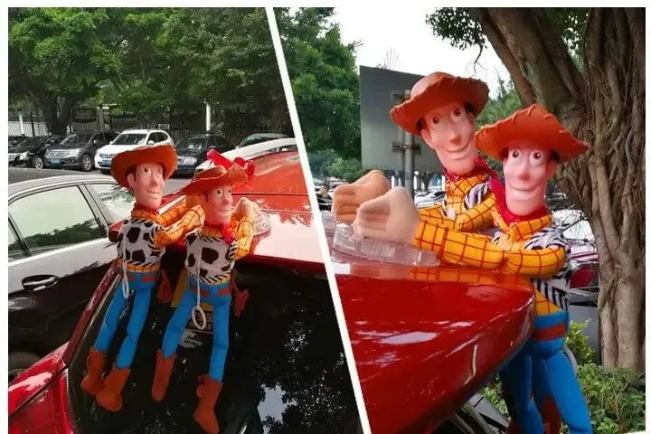 Heißer Toy Story Sherif Woody Buzz Lightyear Auto Puppen Plüsch Spielzeug Außerhalb Hängen Spielzeug Nette Auto Zubehör Auto Dekoration 25/35/45 CM