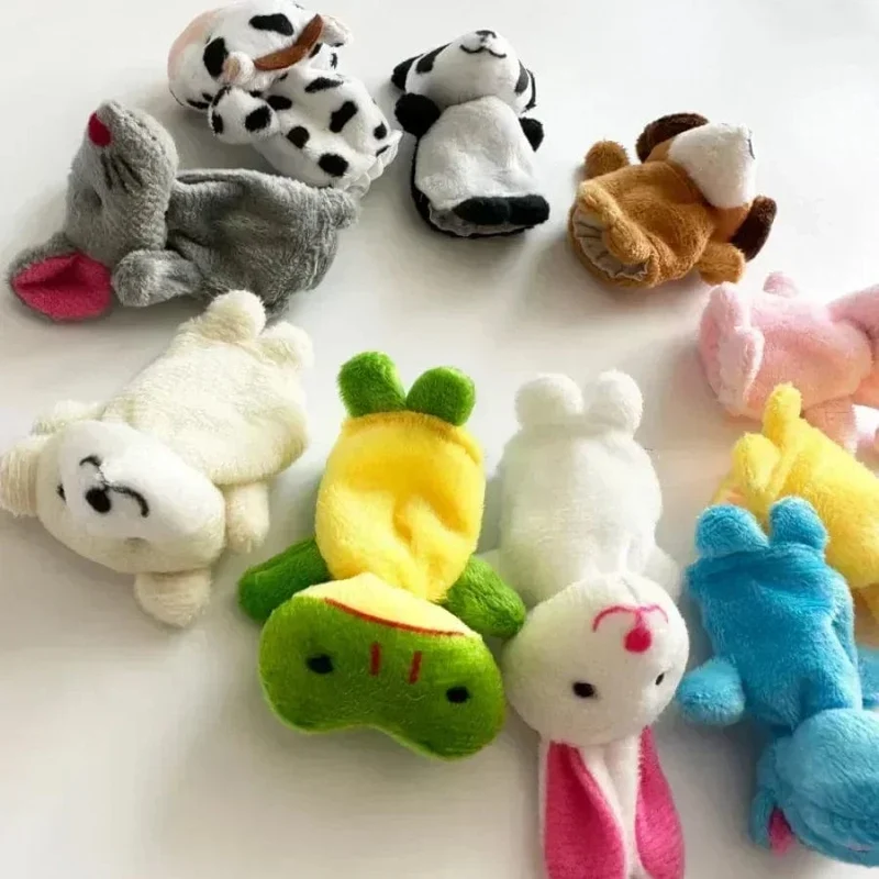 1/5/10 stücke Cartoon Biologische Tier Fingerpuppe Storytelling Handpuppe Plüsch Spielzeug Baby Favor Puppen Lustige Kinder Weihnachten Geschenk