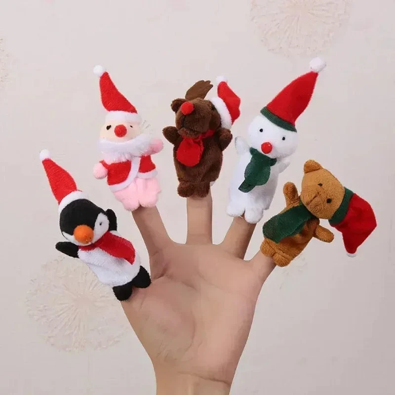 1/5/10 stücke Cartoon Biologische Tier Fingerpuppe Storytelling Handpuppe Plüsch Spielzeug Baby Favor Puppen Lustige Kinder Weihnachten Geschenk