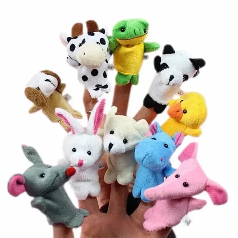 1/5/10 stücke Cartoon Biologische Tier Fingerpuppe Storytelling Handpuppe Plüsch Spielzeug Baby Favor Puppen Lustige Kinder Weihnachten Geschenk