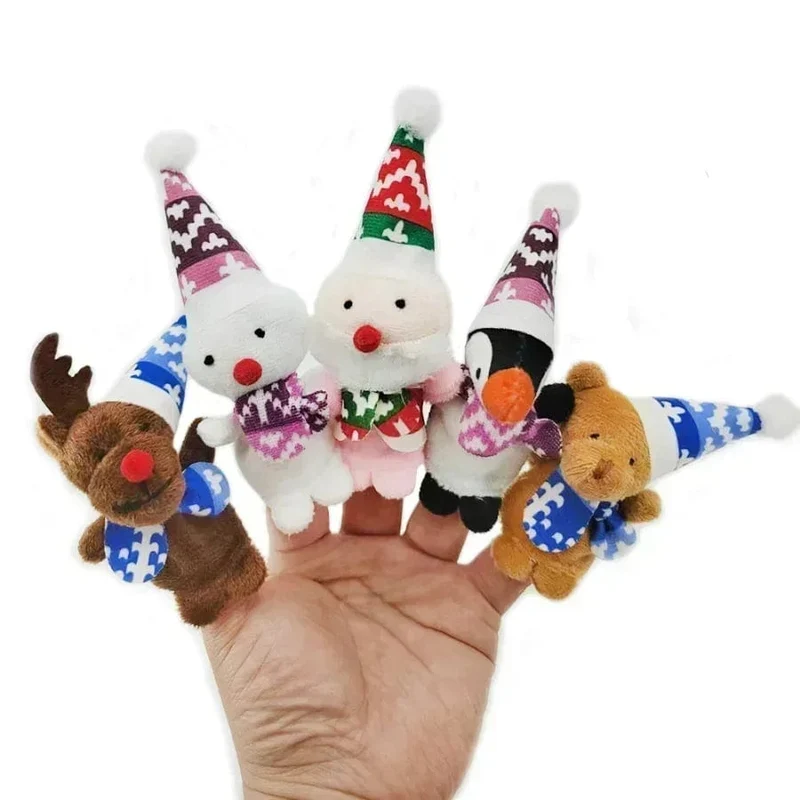 1/5/10 stücke Cartoon Biologische Tier Fingerpuppe Storytelling Handpuppe Plüsch Spielzeug Baby Favor Puppen Lustige Kinder Weihnachten Geschenk