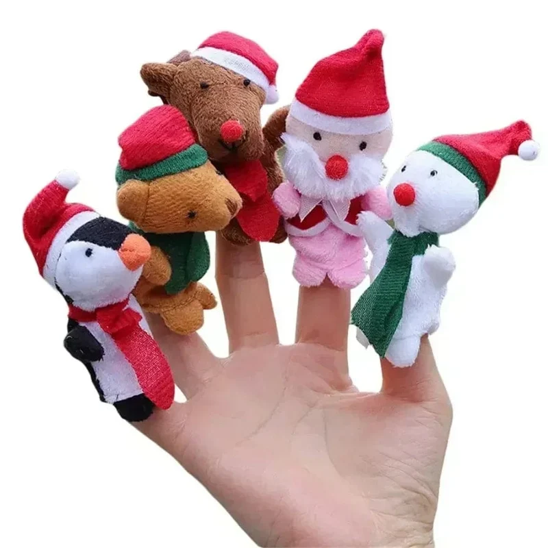 1/5/10 stücke Cartoon Biologische Tier Fingerpuppe Storytelling Handpuppe Plüsch Spielzeug Baby Favor Puppen Lustige Kinder Weihnachten Geschenk