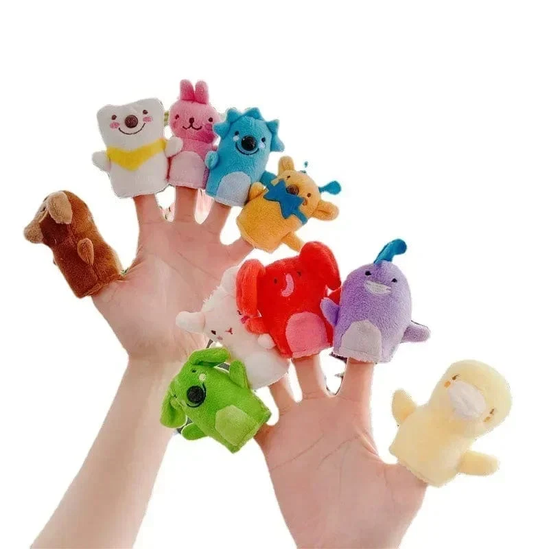 1/5/10 stücke Cartoon Biologische Tier Fingerpuppe Storytelling Handpuppe Plüsch Spielzeug Baby Favor Puppen Lustige Kinder Weihnachten Geschenk