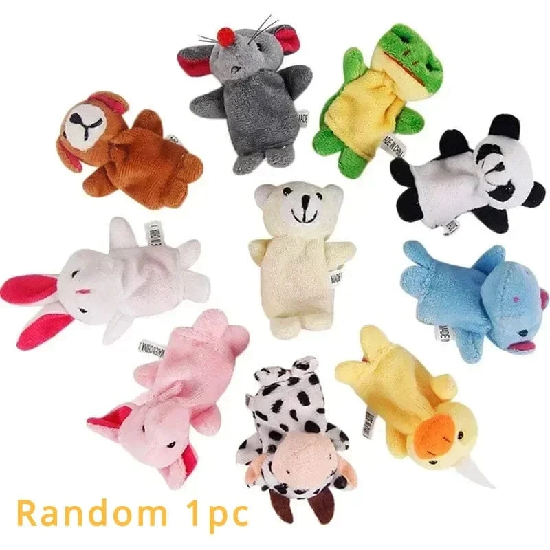 1/5/10 stücke Cartoon Biologische Tier Fingerpuppe Storytelling Handpuppe Plüsch Spielzeug Baby Favor Puppen Lustige Kinder Weihnachten Geschenk