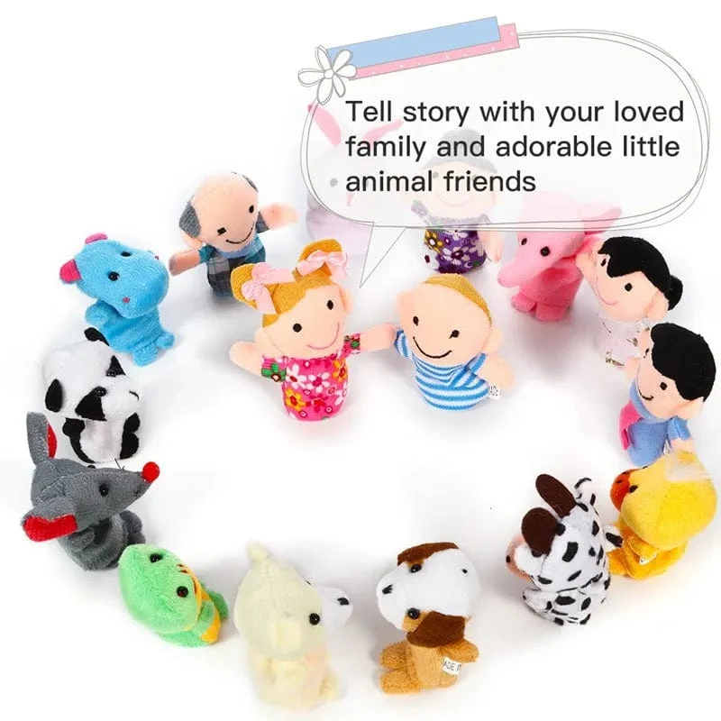 1/5/10 stücke Cartoon Biologische Tier Fingerpuppe Storytelling Handpuppe Plüsch Spielzeug Baby Favor Puppen Lustige Kinder Weihnachten Geschenk