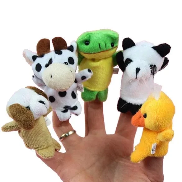 1/5/10 stücke Cartoon Biologische Tier Fingerpuppe Storytelling Handpuppe Plüsch Spielzeug Baby Favor Puppen Lustige Kinder Weihnachten Geschenk