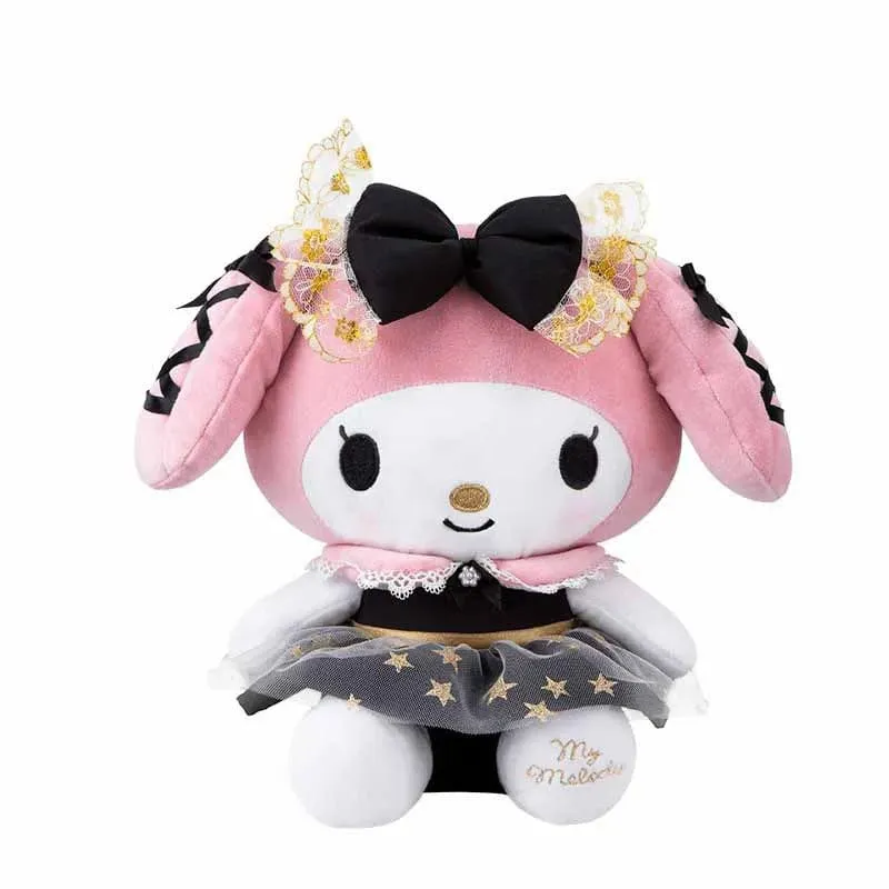 25CM Neues Sanrio Kawaii Black Gold Series Plüsch Stofftier Weiches Kissen Süßes Kuromi Hello Kitty Geburtstagsgeschenk Kinderspielzeug