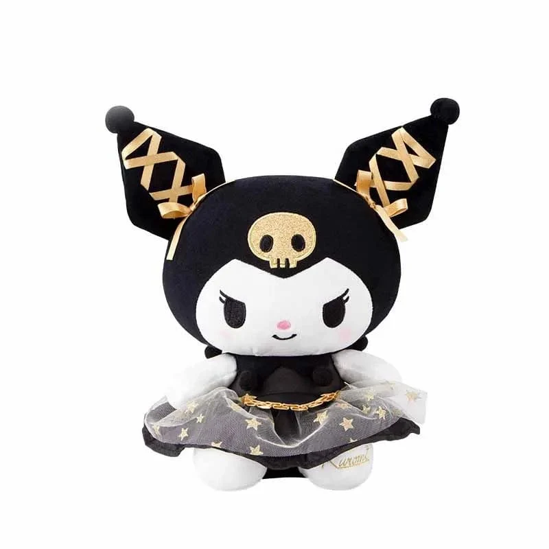 25CM Neues Sanrio Kawaii Black Gold Series Plüsch Stofftier Weiches Kissen Süßes Kuromi Hello Kitty Geburtstagsgeschenk Kinderspielzeug