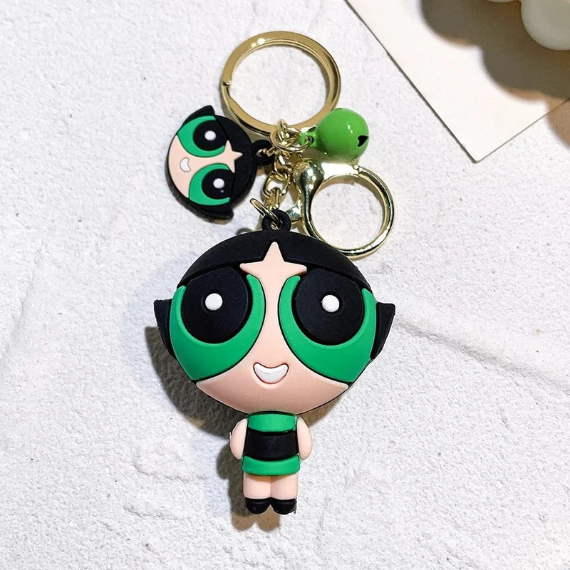 Die Powerpuff Girls Zeichentrickfigur Schlüsselanhänger Süße Puppe Puppe Mädchen Auto Schlüsselanhänger Schultasche Anhänger Spielzeug Geschenk Senden Sie Freunde