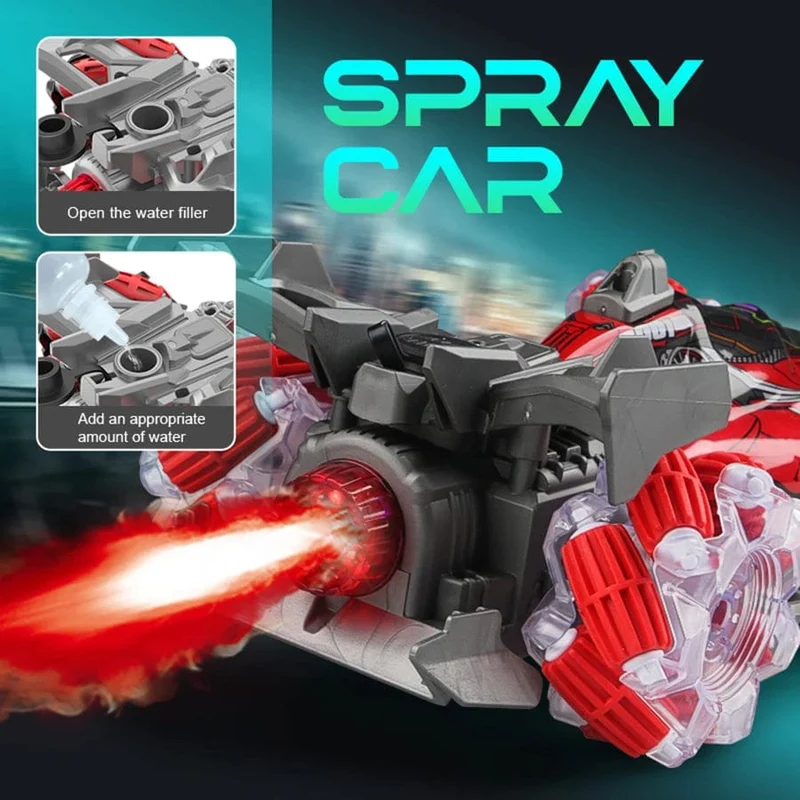 Bunte Lichter sprühen Stunt-Rennen 4WD Verschiebung 2.4G drahtlose Geste Induktion Rennrennen Fernbedienung Spielzeugauto