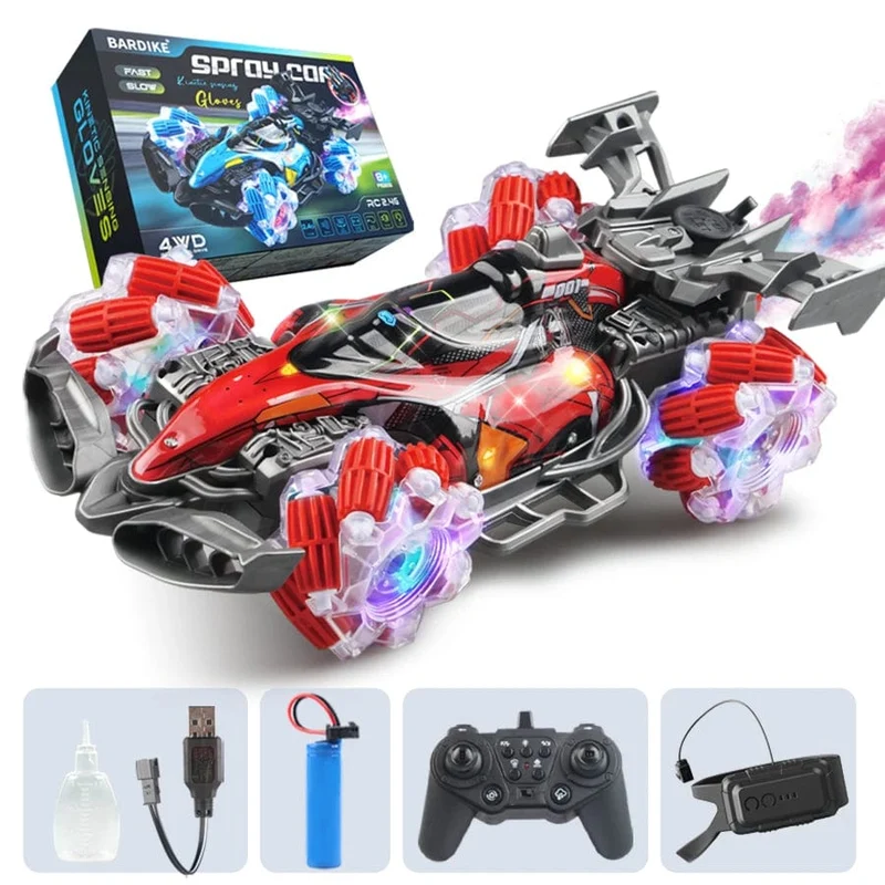 Bunte Lichter sprühen Stunt-Rennen 4WD Verschiebung 2.4G drahtlose Geste Induktion Rennrennen Fernbedienung Spielzeugauto