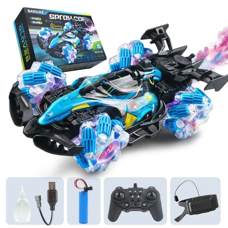 Bunte Lichter sprühen Stunt-Rennen 4WD Verschiebung 2.4G drahtlose Geste Induktion Rennrennen Fernbedienung Spielzeugauto