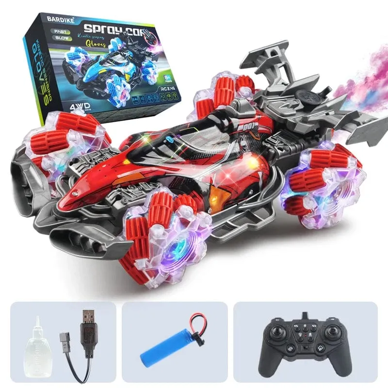 Bunte Lichter sprühen Stunt-Rennen 4WD Verschiebung 2.4G drahtlose Geste Induktion Rennrennen Fernbedienung Spielzeugauto