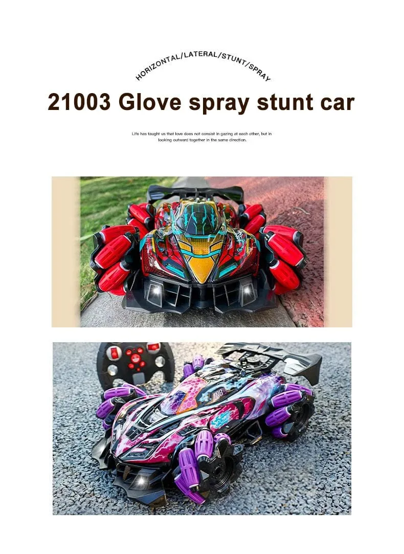 WLtoys F1 RC Drift-Auto mit Musik, LED-Leuchten, 2.4 G Handschuhgeste, Funkfernbedienung, Spray-Stunt-Autos, 4WD, elektrisches Kinderspielzeug