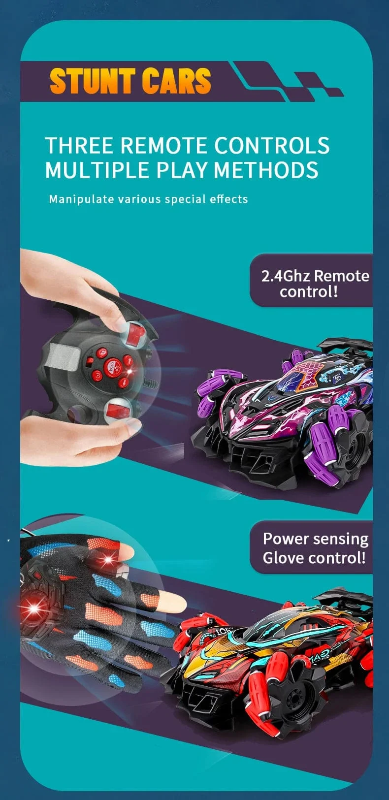 WLtoys F1 RC Drift-Auto mit Musik, LED-Leuchten, 2.4 G Handschuhgeste, Funkfernbedienung, Spray-Stunt-Autos, 4WD, elektrisches Kinderspielzeug