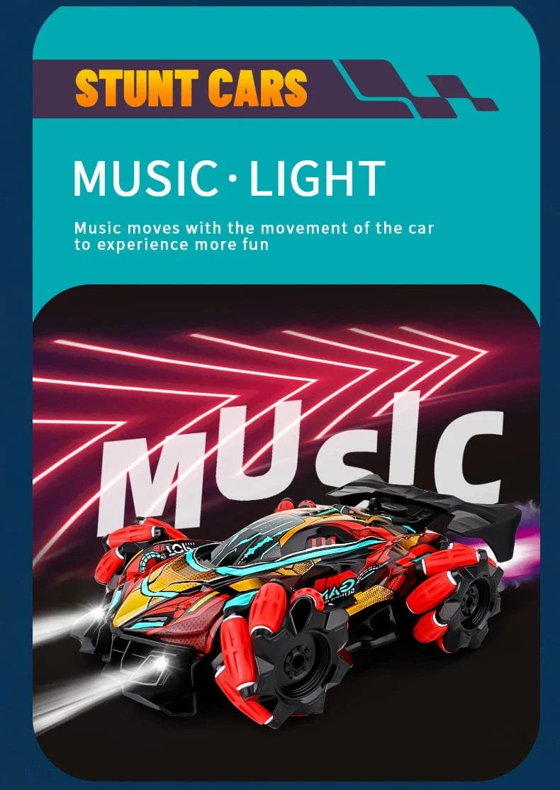 WLtoys F1 RC Drift-Auto mit Musik, LED-Leuchten, 2.4 G Handschuhgeste, Funkfernbedienung, Spray-Stunt-Autos, 4WD, elektrisches Kinderspielzeug