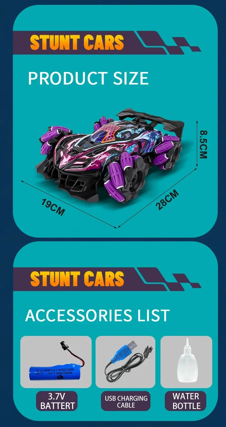 WLtoys F1 RC Drift-Auto mit Musik, LED-Leuchten, 2.4 G Handschuhgeste, Funkfernbedienung, Spray-Stunt-Autos, 4WD, elektrisches Kinderspielzeug