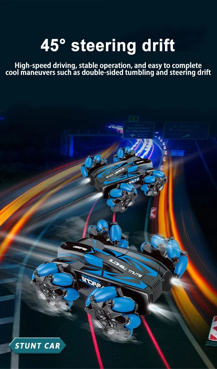 WLtoys F1 RC Drift-Auto mit Musik, LED-Leuchten, 2.4 G Handschuhgeste, Funkfernbedienung, Spray-Stunt-Autos, 4WD, elektrisches Kinderspielzeug
