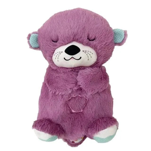 Beruhigende Tiere für Babys, Plüschspielzeug, atmender Bär, schlafender Begleiter, Ton und Licht, ausgestopfter Otter, Puppe, Geburtstagsgeschenk