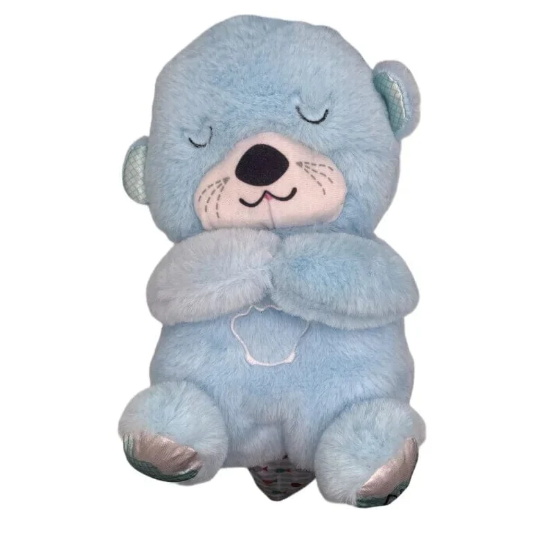 Beruhigende Tiere für Babys, Plüschspielzeug, atmender Bär, schlafender Begleiter, Ton und Licht, ausgestopfter Otter, Puppe, Geburtstagsgeschenk