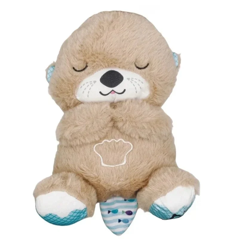 Beruhigende Tiere für Babys, Plüschspielzeug, atmender Bär, schlafender Begleiter, Ton und Licht, ausgestopfter Otter, Puppe, Geburtstagsgeschenk