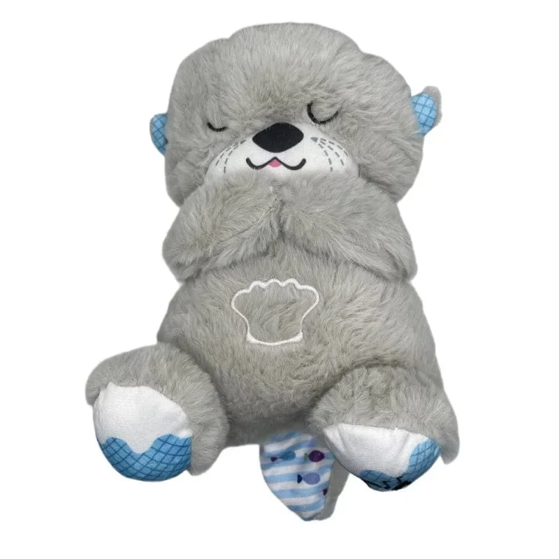 Beruhigende Tiere für Babys, Plüschspielzeug, atmender Bär, schlafender Begleiter, Ton und Licht, ausgestopfter Otter, Puppe, Geburtstagsgeschenk