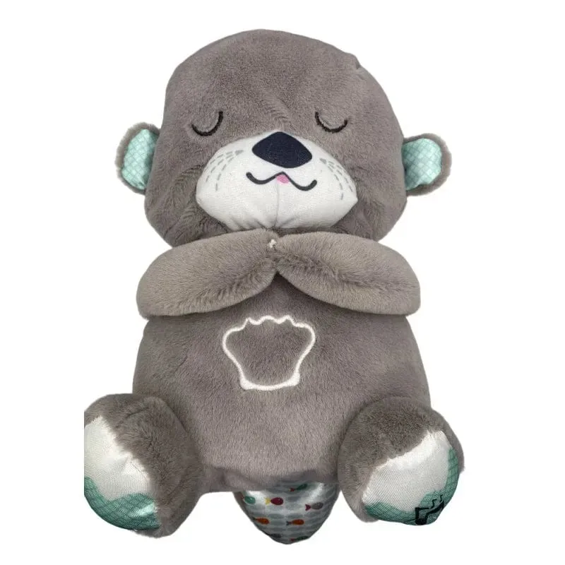 Beruhigende Tiere für Babys, Plüschspielzeug, atmender Bär, schlafender Begleiter, Ton und Licht, ausgestopfter Otter, Puppe, Geburtstagsgeschenk