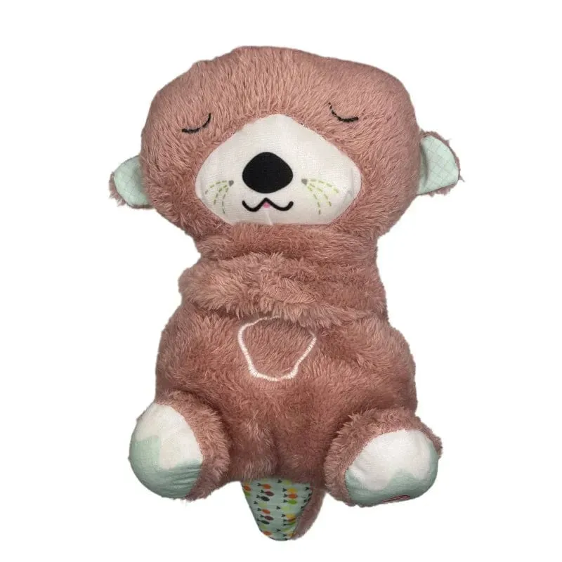 Beruhigende Tiere für Babys, Plüschspielzeug, atmender Bär, schlafender Begleiter, Ton und Licht, ausgestopfter Otter, Puppe, Geburtstagsgeschenk