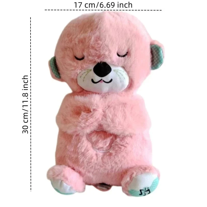 Beruhigende Tiere für Babys, Plüschspielzeug, atmender Bär, schlafender Begleiter, Ton und Licht, ausgestopfter Otter, Puppe, Geburtstagsgeschenk
