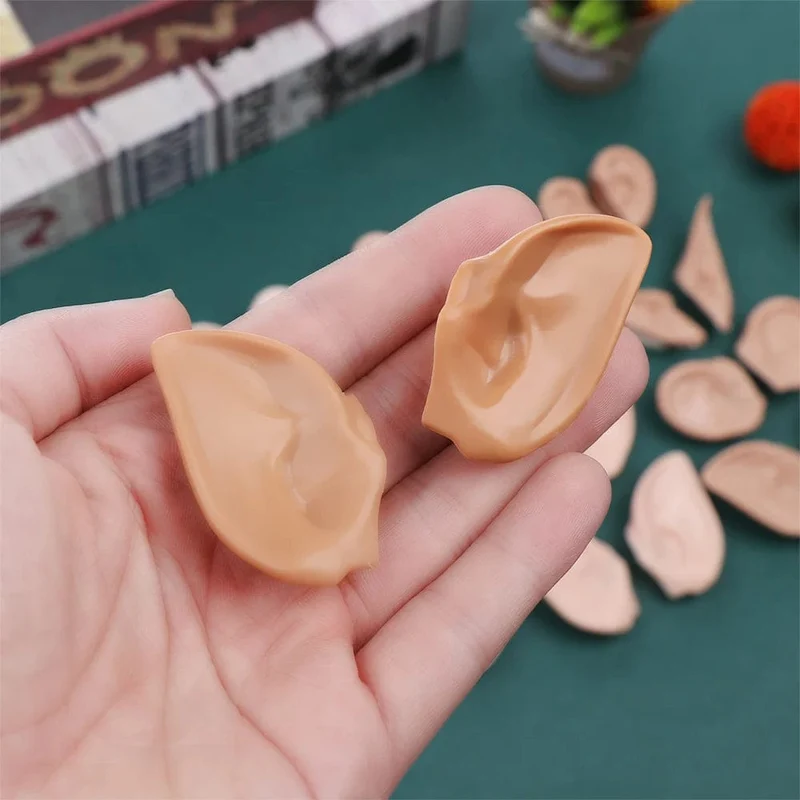 Spielzeugohren Spielzeug Blyth Puppe Keine Puppe Eisweiß Natürlich Nur Bräune Dunkle Puppenohren Künstliche Ohren Spielzeug Super Schwarze Haut Puppen Zubehör