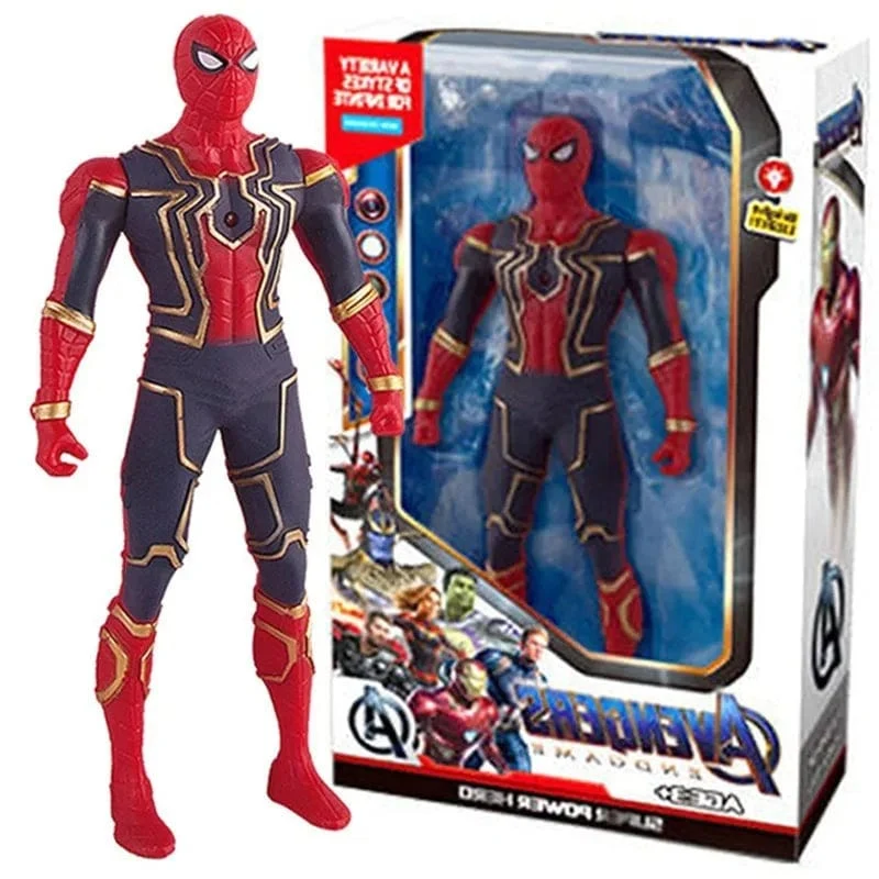 17 cm Kinderspielzeug Marvel Anime Figuren Spiderman Hulk Actionfigur Iron Man Cartoon Kinderspielzeug Weihnachtsgeschenk Glow Doll Hobbys