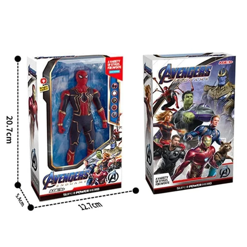 17 cm Kinderspielzeug Marvel Anime Figuren Spiderman Hulk Actionfigur Iron Man Cartoon Kinderspielzeug Weihnachtsgeschenk Glow Doll Hobbys