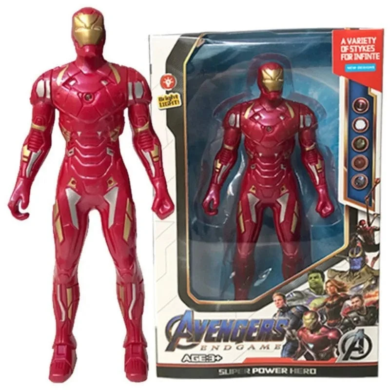 17 cm Kinderspielzeug Marvel Anime Figuren Spiderman Hulk Actionfigur Iron Man Cartoon Kinderspielzeug Weihnachtsgeschenk Glow Doll Hobbys