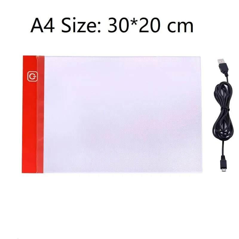 Großes Zeichen- und Kopierbrett im A4-Format, 3-stufig dimmbare LED-Licht-Maltabletten, Lernspielzeug für Kinder