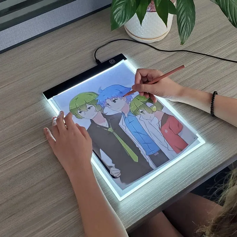 Großes Zeichen- und Kopierbrett im A4-Format, 3-stufig dimmbare LED-Licht-Maltabletten, Lernspielzeug für Kinder