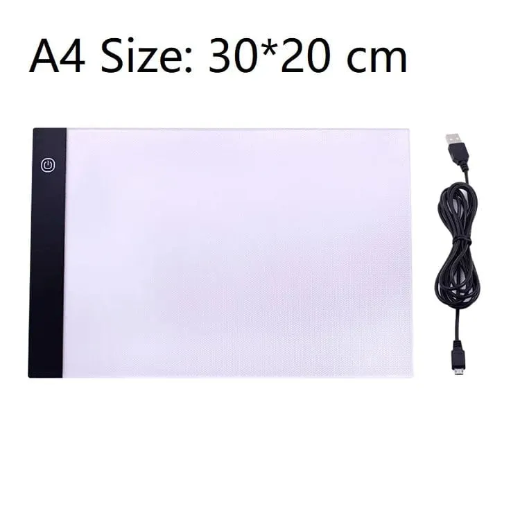 Großes Zeichen- und Kopierbrett im A4-Format, 3-stufig dimmbare LED-Licht-Maltabletten, Lernspielzeug für Kinder