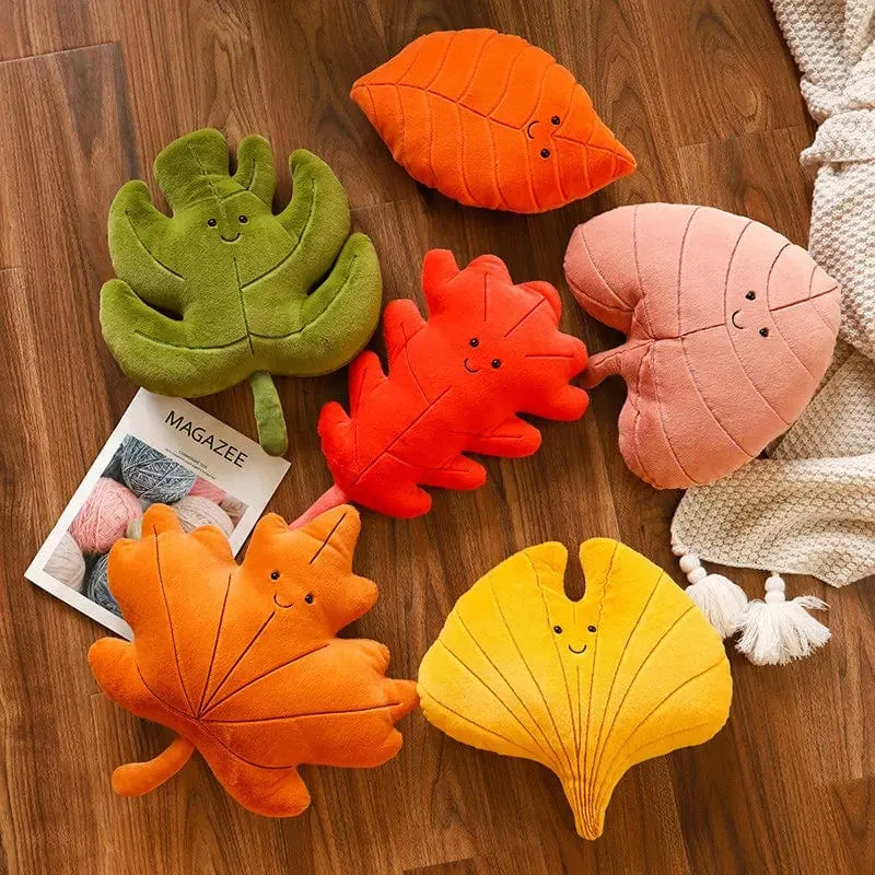 Kawaii Plüsch Blätter Kissen Kissen Spielzeug Weiche Ahorn Blatt Ginkgo Pflanze Volle Stofftiere Zimmer Weihnachten Urlaub Party Decor Geschenk