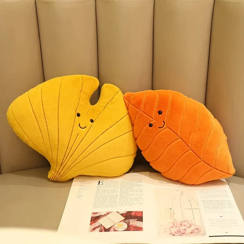 Kawaii Plüsch Blätter Kissen Kissen Spielzeug Weiche Ahorn Blatt Ginkgo Pflanze Volle Stofftiere Zimmer Weihnachten Urlaub Party Decor Geschenk