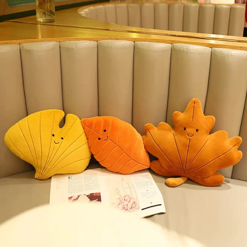 Kawaii Plüsch Blätter Kissen Kissen Spielzeug Weiche Ahorn Blatt Ginkgo Pflanze Volle Stofftiere Zimmer Weihnachten Urlaub Party Decor Geschenk