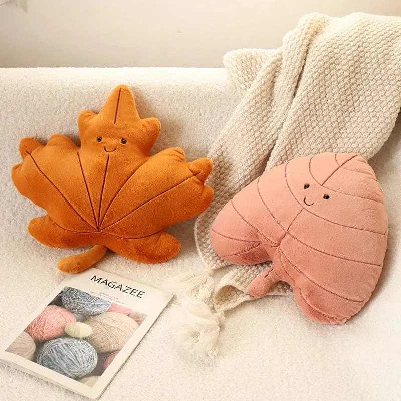 Kawaii Plüsch Blätter Kissen Kissen Spielzeug Weiche Ahorn Blatt Ginkgo Pflanze Volle Stofftiere Zimmer Weihnachten Urlaub Party Decor Geschenk