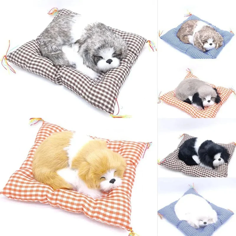 Simulation Plüschmatte Katzen-/Hundespielzeug Schlafender Neko Inu Gefülltes Plüsch-Haustierspielzeug mit Sound Schlafzimmer Tischplatte Autodekoration Kindergeschenke