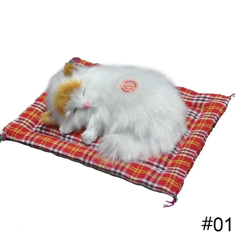 Simulation Plüschmatte Katzen-/Hundespielzeug Schlafender Neko Inu Gefülltes Plüsch-Haustierspielzeug mit Sound Schlafzimmer Tischplatte Autodekoration Kindergeschenke