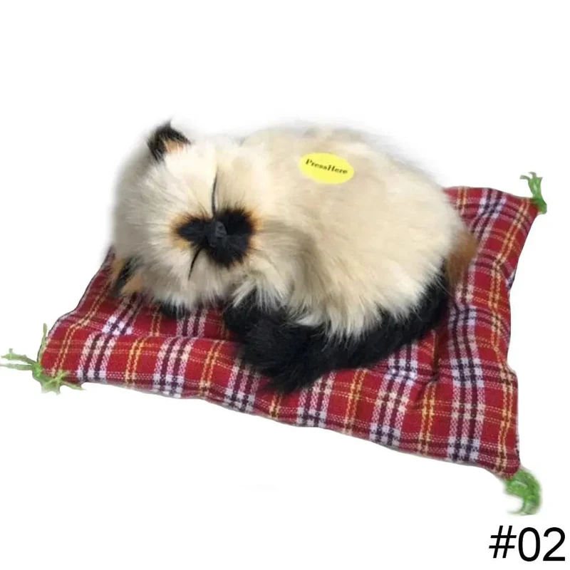 Simulation Plüschmatte Katzen-/Hundespielzeug Schlafender Neko Inu Gefülltes Plüsch-Haustierspielzeug mit Sound Schlafzimmer Tischplatte Autodekoration Kindergeschenke
