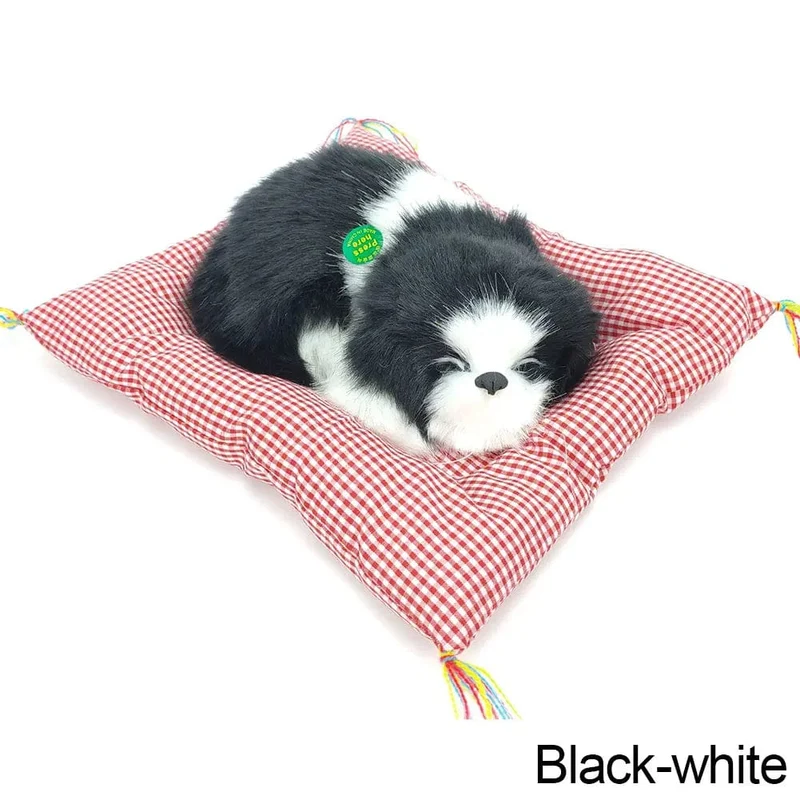 Simulation Plüschmatte Katzen-/Hundespielzeug Schlafender Neko Inu Gefülltes Plüsch-Haustierspielzeug mit Sound Schlafzimmer Tischplatte Autodekoration Kindergeschenke