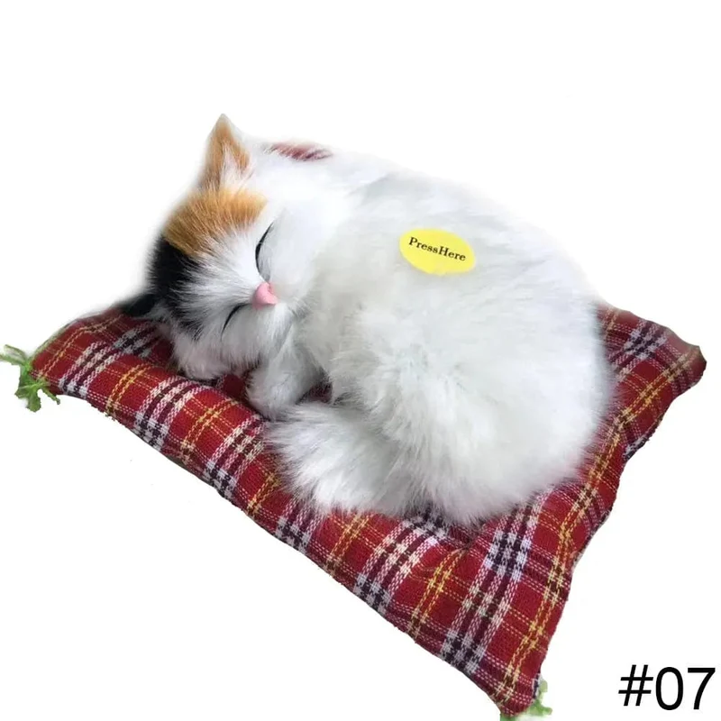 Simulation Plüschmatte Katzen-/Hundespielzeug Schlafender Neko Inu Gefülltes Plüsch-Haustierspielzeug mit Sound Schlafzimmer Tischplatte Autodekoration Kindergeschenke