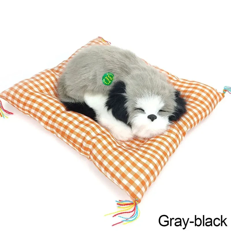 Simulation Plüschmatte Katzen-/Hundespielzeug Schlafender Neko Inu Gefülltes Plüsch-Haustierspielzeug mit Sound Schlafzimmer Tischplatte Autodekoration Kindergeschenke