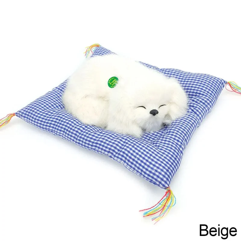 Simulation Plüschmatte Katzen-/Hundespielzeug Schlafender Neko Inu Gefülltes Plüsch-Haustierspielzeug mit Sound Schlafzimmer Tischplatte Autodekoration Kindergeschenke