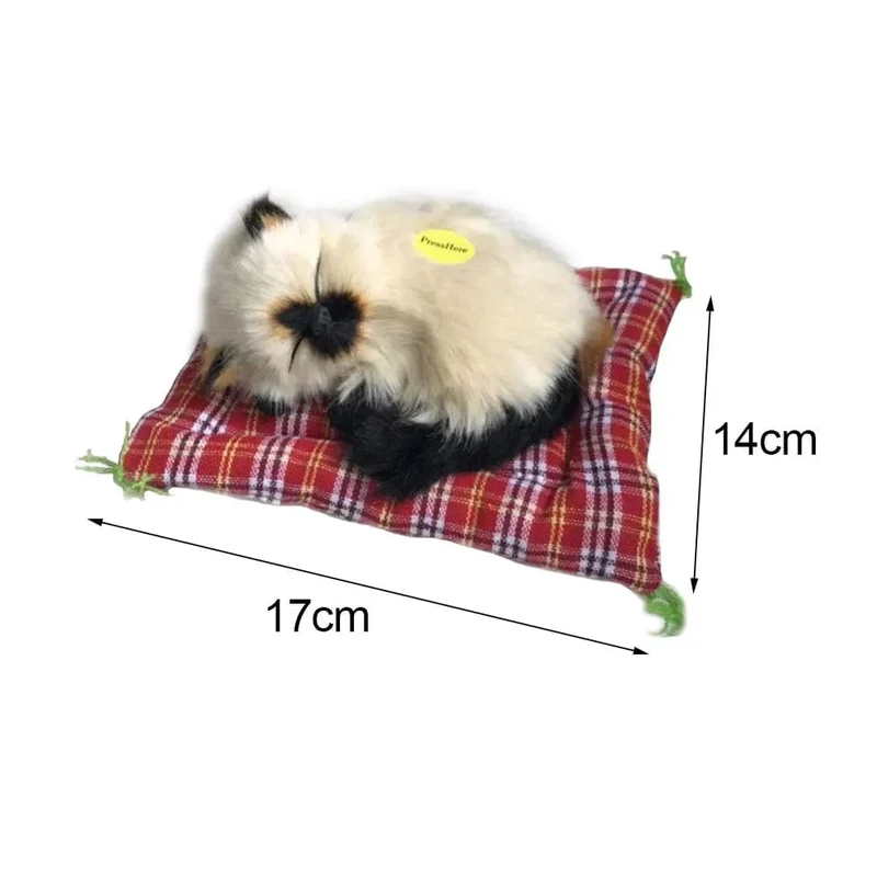 Simulation Plüschmatte Katzen-/Hundespielzeug Schlafender Neko Inu Gefülltes Plüsch-Haustierspielzeug mit Sound Schlafzimmer Tischplatte Autodekoration Kindergeschenke
