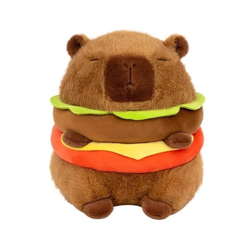 Hamburg Capybara Plüschtier Fluffty Kawaii Plushie Puppe Simulation Capybara Anime Niedliche Kuscheltiere Weiches Plüsch Geschenk Kinderspielzeug