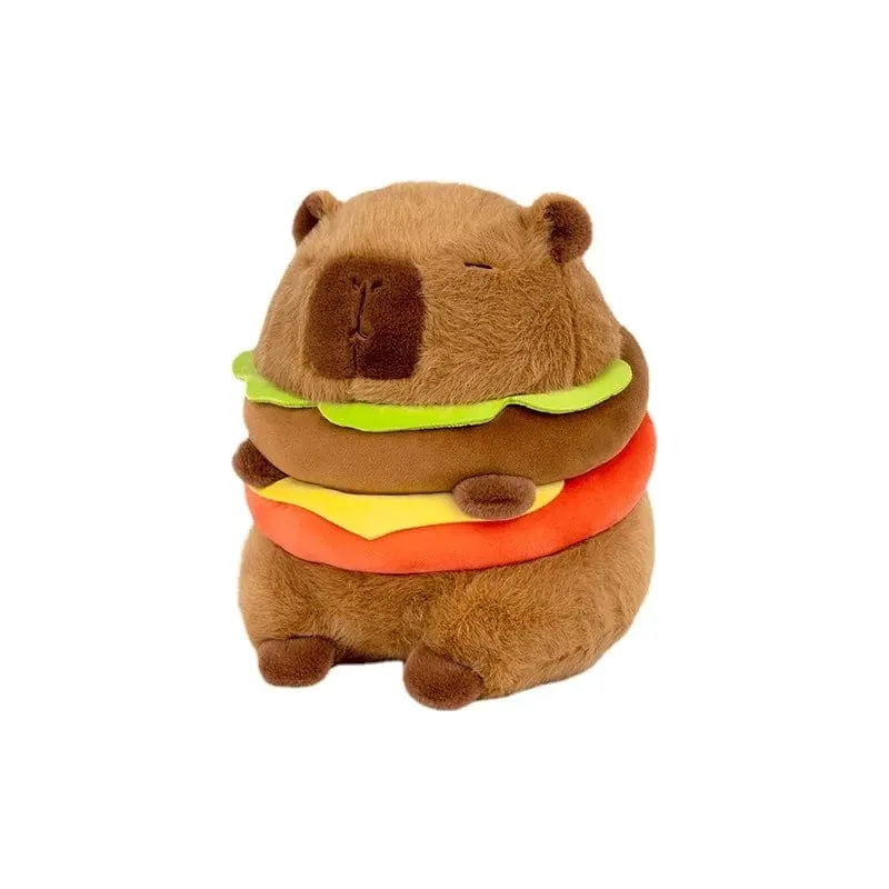 Hamburg Capybara Plüschtier Fluffty Kawaii Plushie Puppe Simulation Capybara Anime Niedliche Kuscheltiere Weiches Plüsch Geschenk Kinderspielzeug